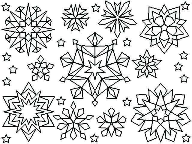 Shiny snowflakes coloring book